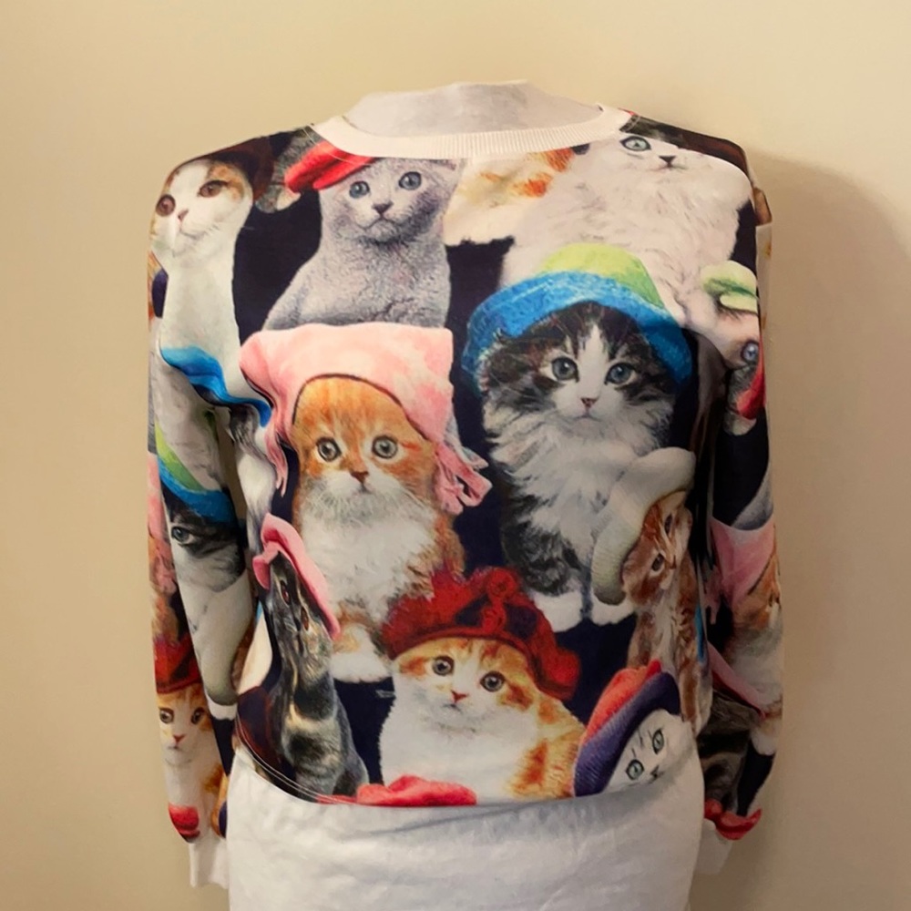 Cropped cat long sleeved top